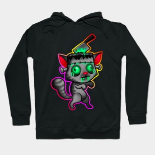 Zombie cat with outline Hoodie